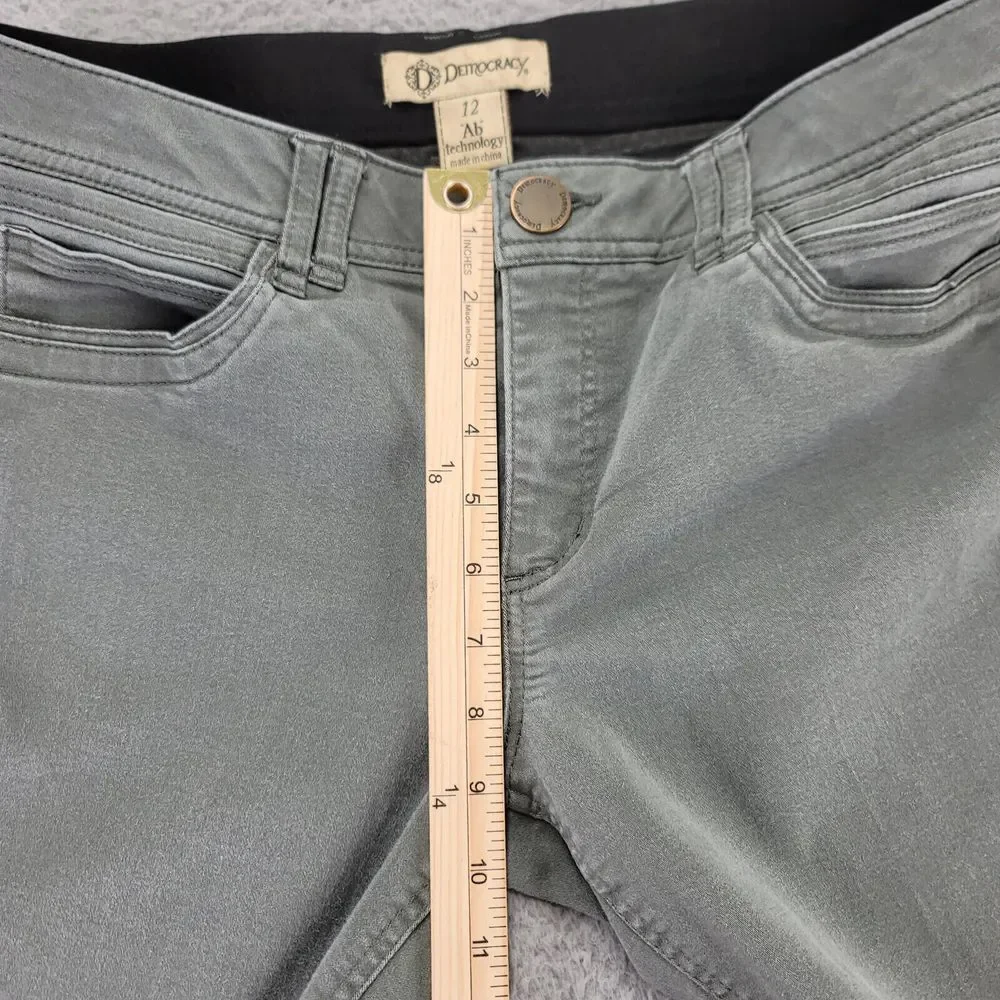Democracy Jeans Womens 12 Green Denim Skinny Ab Solution Dark Wash Mid Rise - Picture 7 of 10